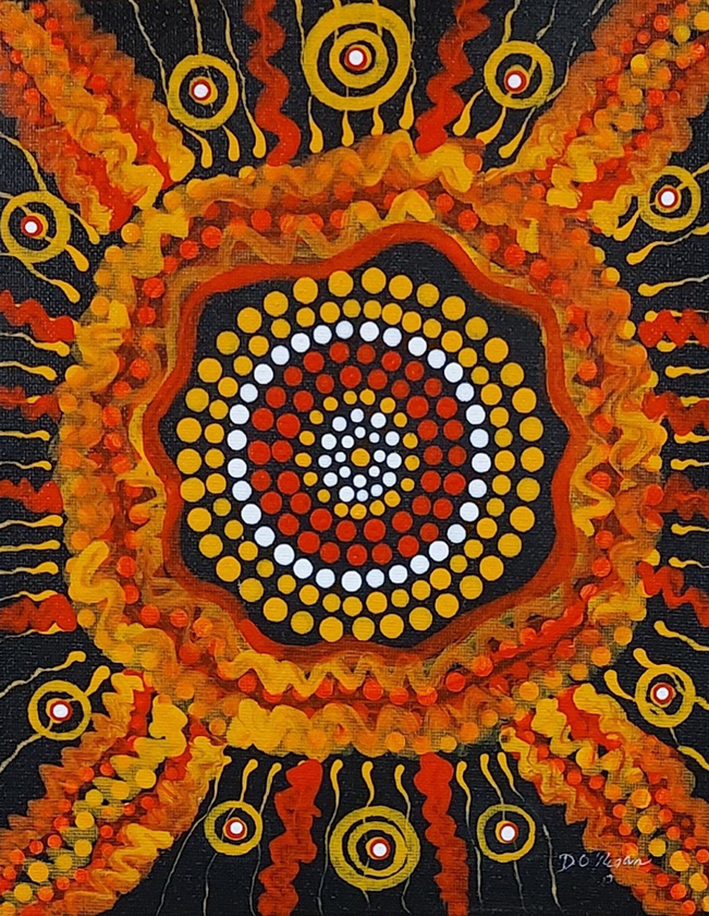 Yarning Circle on canvas 1