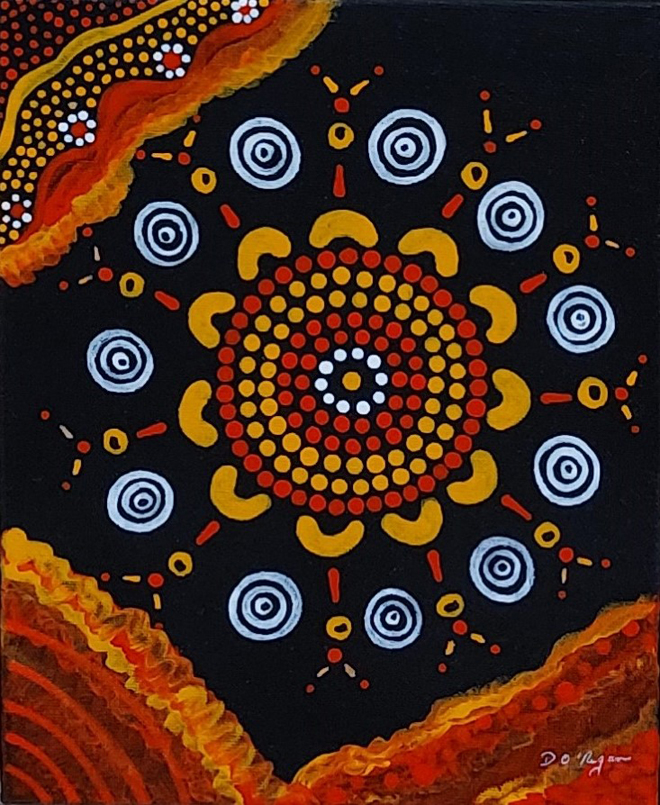 Yarning Circle on canvas 2